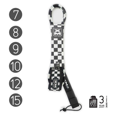 XM SURFBOARD LEASH / CHECKERED / BIG WAVE (.313in) - XM | SURF MORE
