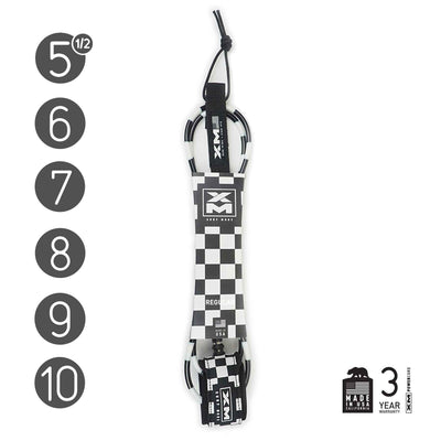 XM SURFBOARD LEASH / CHECKERED / REGULAR (.270in) - XM | SURF MORE