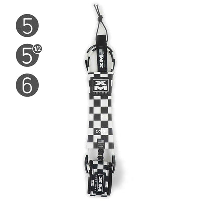 XM SURFBOARD LEASH / CHECKERED / ULTRA COMP (.200in) - XM | SURF MORE